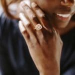 Square Galaxy Sapphire and Diamond ring on a hand BG Social Media Square Galaxy Sapphire and Diamond ring on a hand